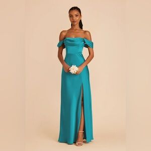 Birdy Grey Mia Convertible Bridesmaid Dress Matte Satin Teal